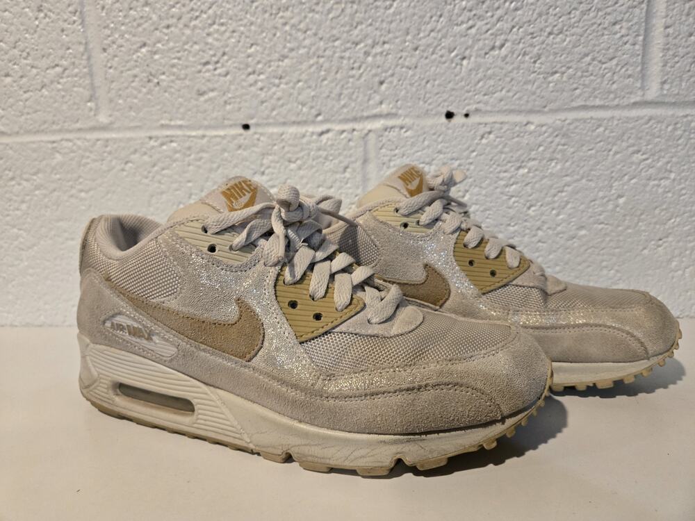 Nike Air Max 90 Beige Sparkle Womens 8 (2011) Used Fair Condition